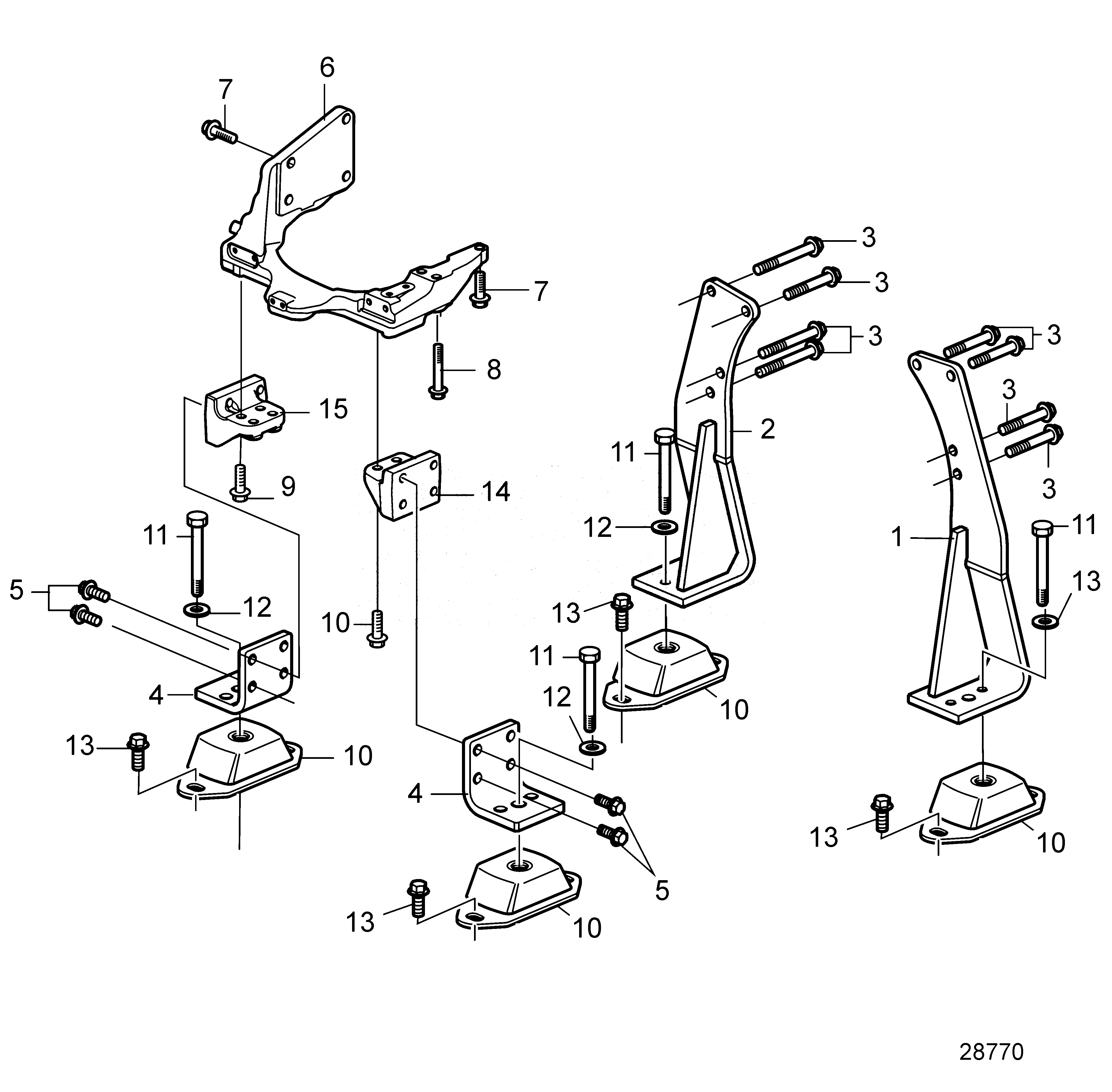 Схема узла Engine Mounting. Flexible