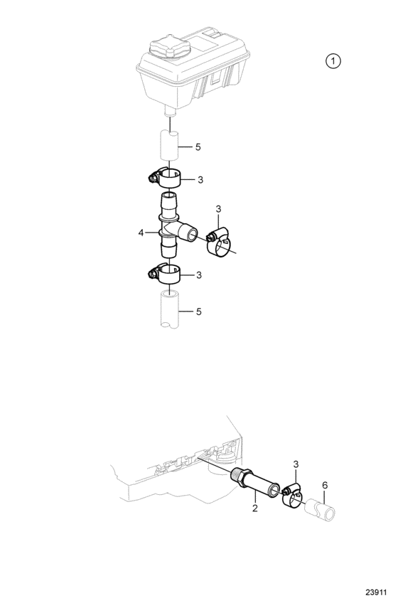 Схема узла Hot Water Outlet, Freshwater Cooled Для Volvo Penta 5.0Gl-Jf