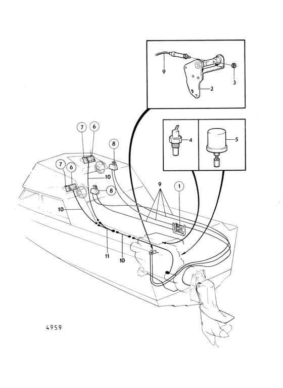 Схема узла Fly Bridge Для Volvo Penta Aq225D