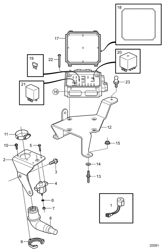 Схема узла Alarm And Circuit Breaker Для Volvo Penta 4.3Gxi-E