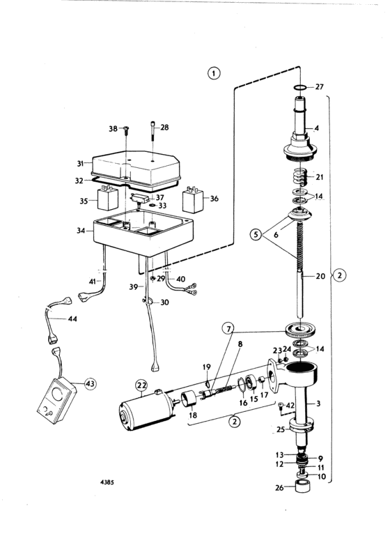 Схема узла Mechanical Lift Device Aq-Drive Unit 280, Earlier Prod Для Volvo Penta Aq240A