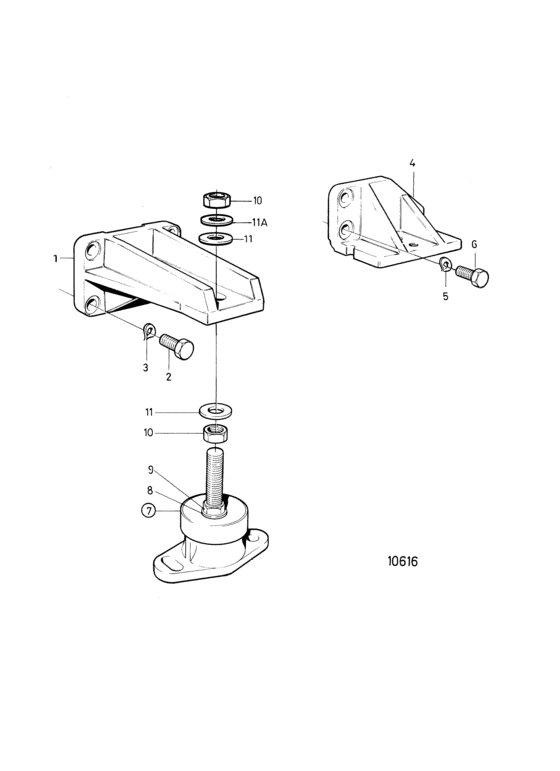 Схема узла Engine Mounting: Kamd42B/Hs1A Для Volvo Penta Tamd42B
