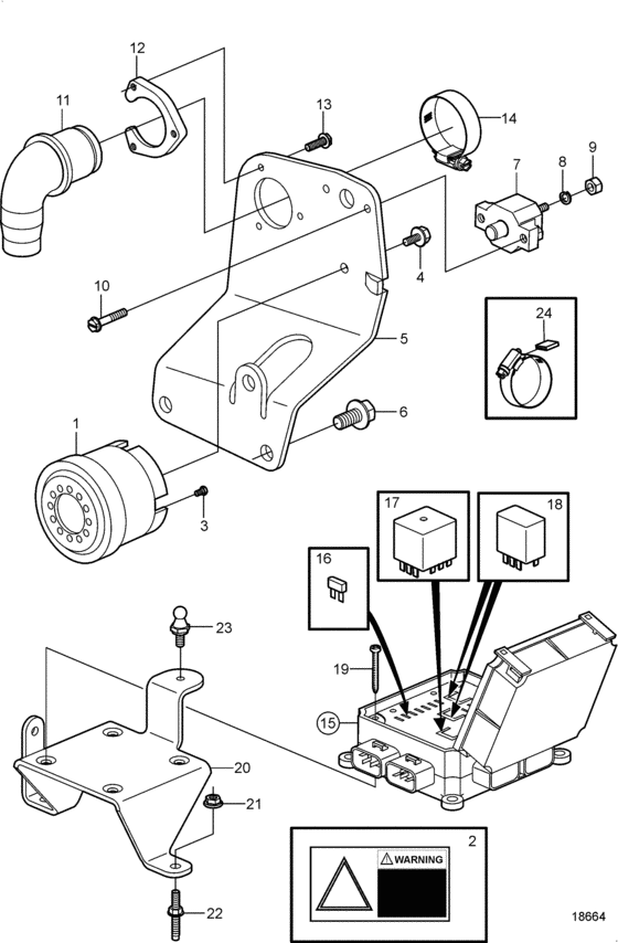 Схема узла Alarm And Circuit Breaker Для Volvo Penta 5.0Osi-B