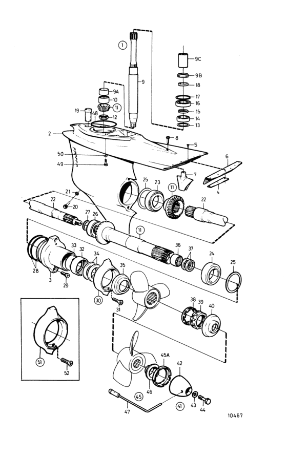Схема узла Lower Gear Unit: 854643 Для Volvo Penta 430A