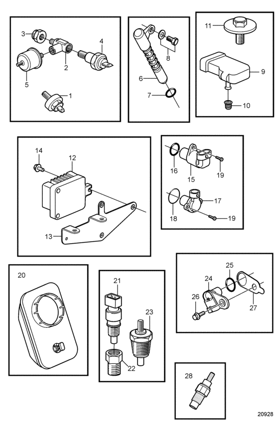 Схема узла Electronic Engine Control Для Volvo Penta 8.1Osi-Bf