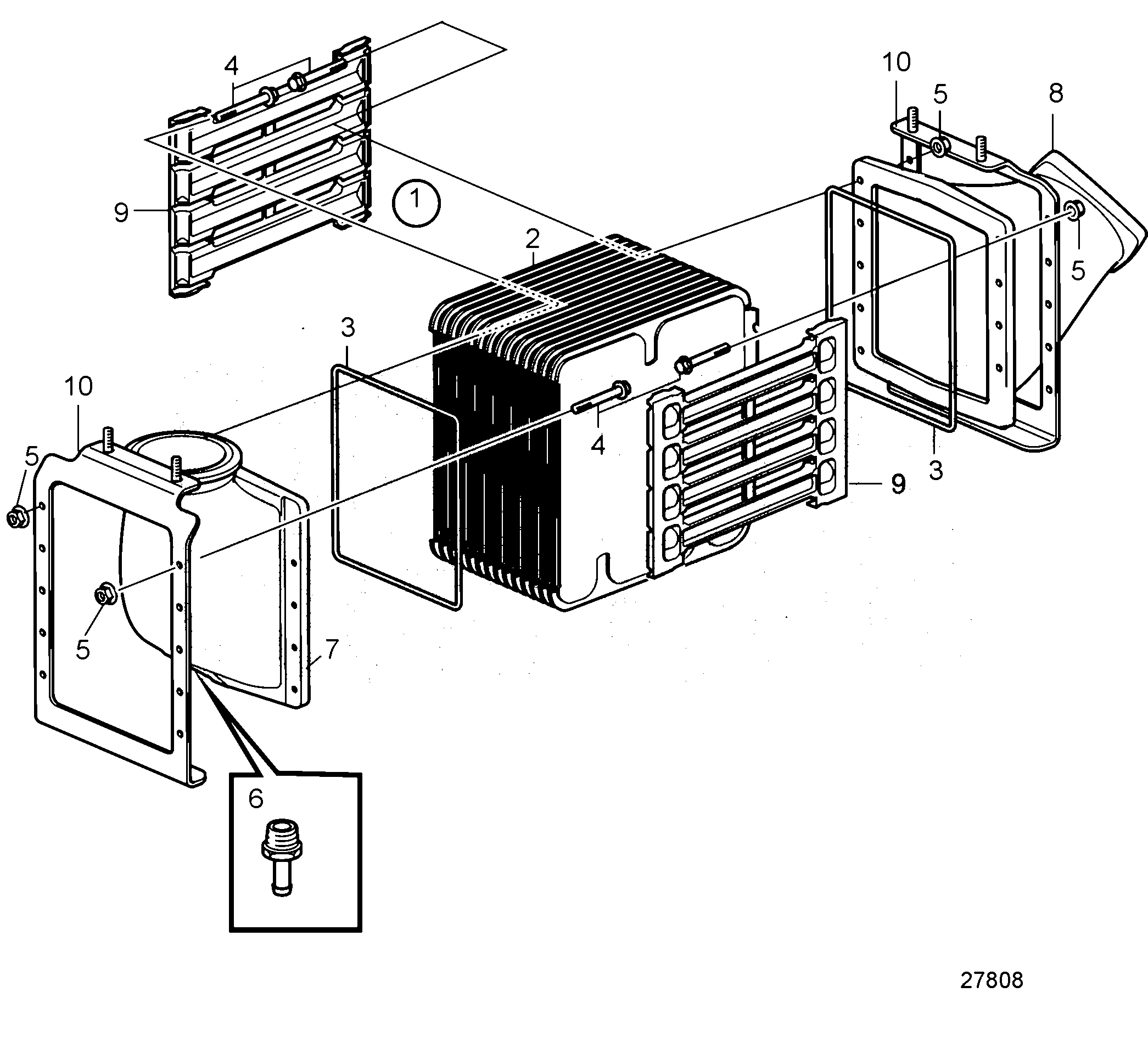 Схема узла Charge Air Cooler. Low Pressure