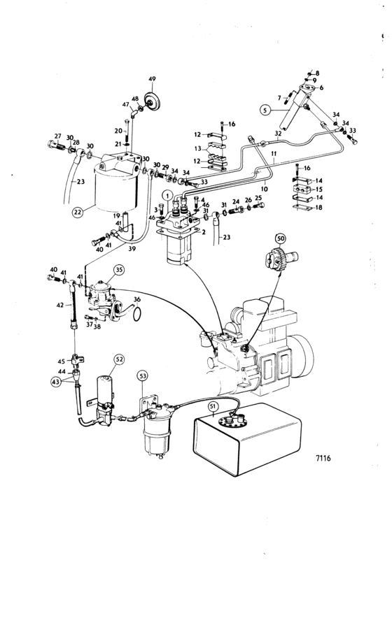 Схема узла Fuel System: B Для Volvo Penta Aqd2B