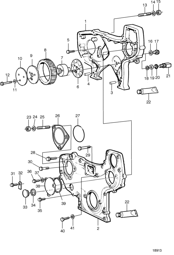 Схема узла Timing Gear Housing Для Volvo Penta Tamd74A