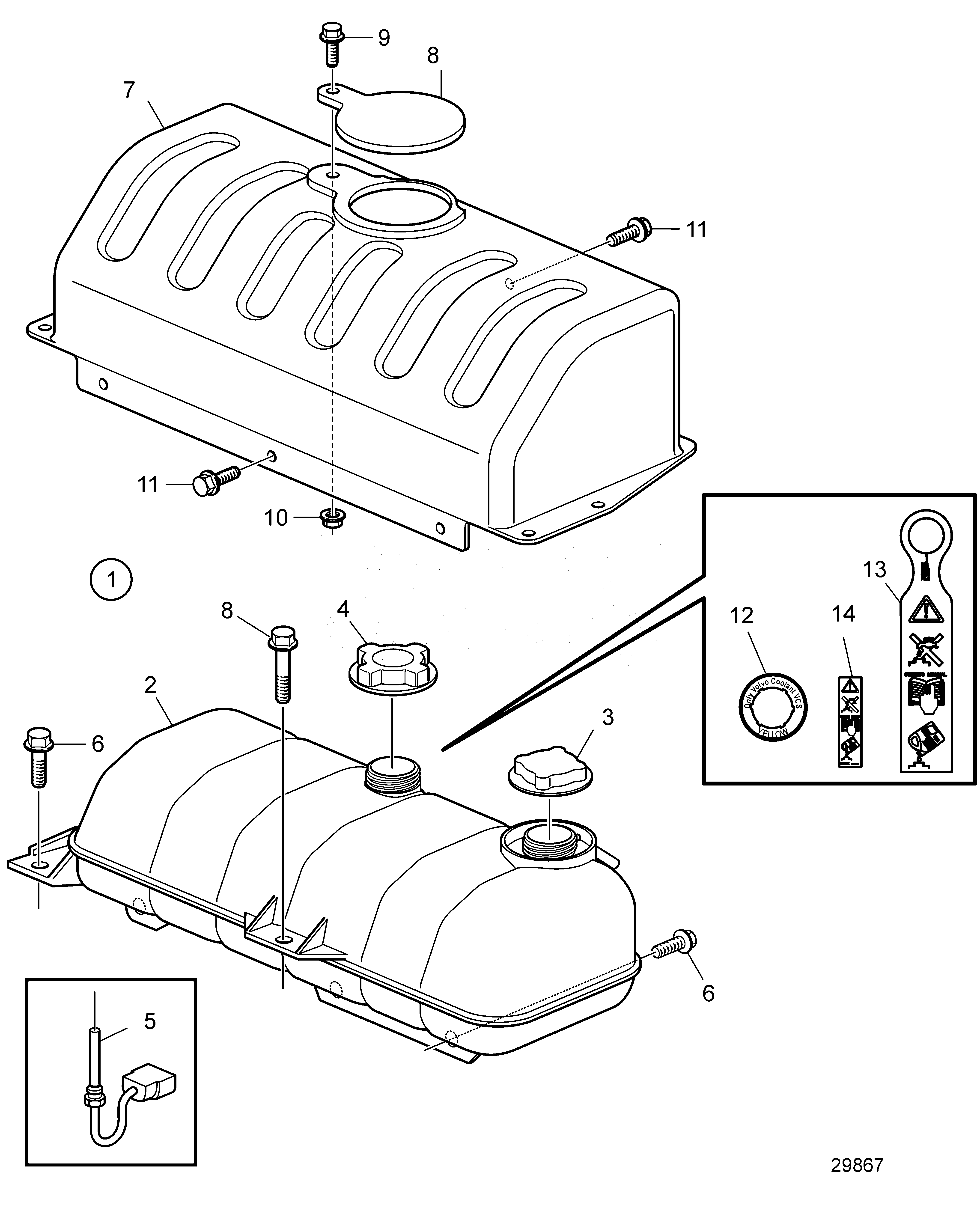 Схема узла Expansion Tank And Protection Cover. Suction Fan