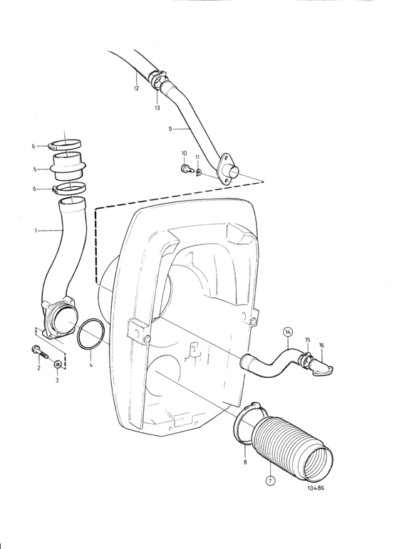 Схема узла Exhaust Pipe And Cooling Water Pipe Для Volvo Penta 230A
