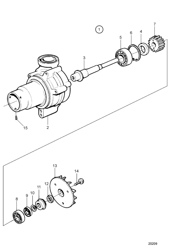 Схема узла Water Pump, Components Для Volvo Penta Tamd162C-B