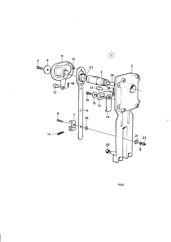 Схема узла Control Mechanism: 839469 Для Volvo Penta Aq131D