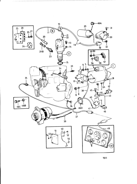 Схема узла Electrical System And Instrument Usa: A Для Volvo Penta Aq145A