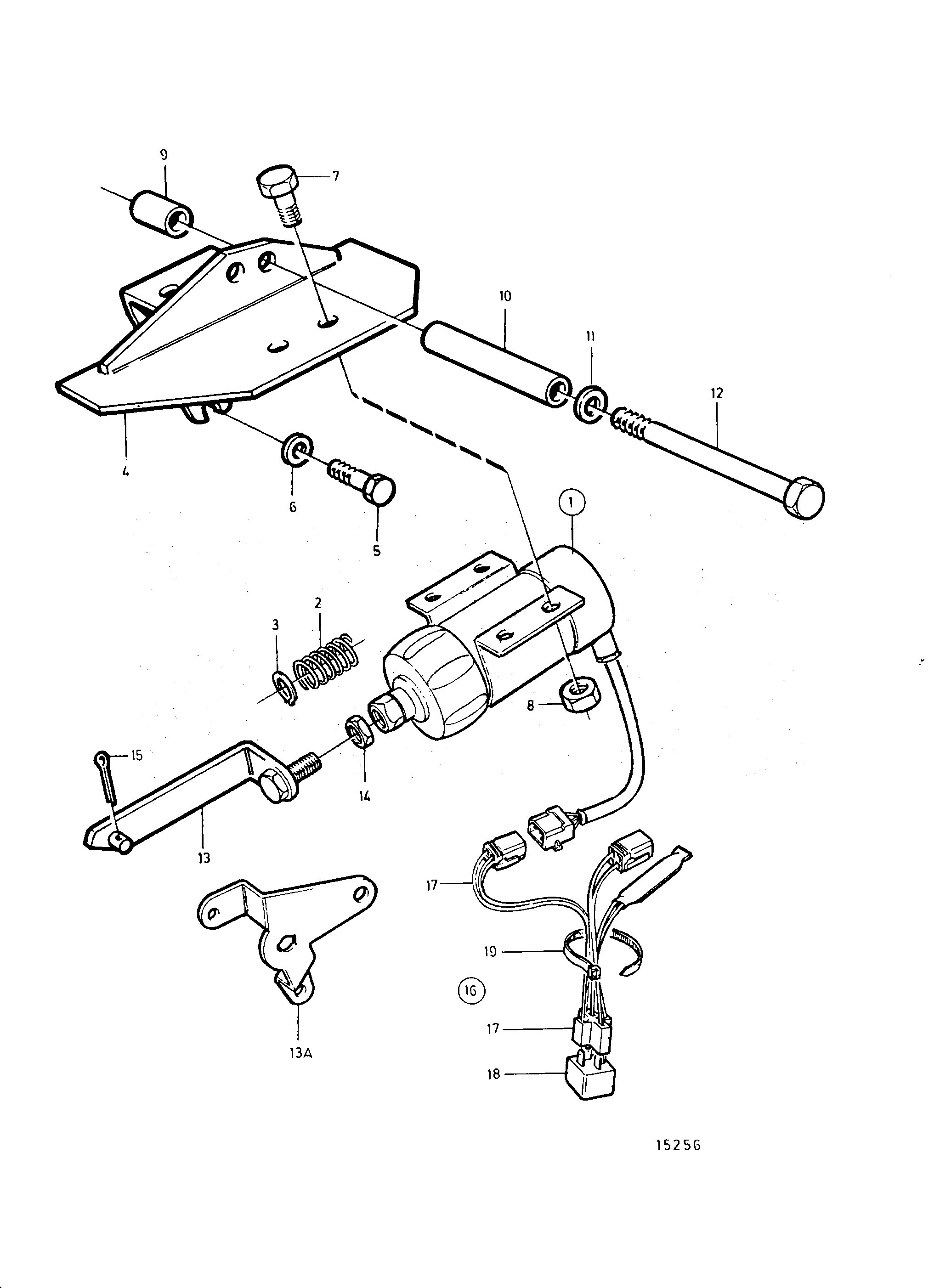 Схема узла Stop Solenoid 24V, Energized To Run. Earlier Prod