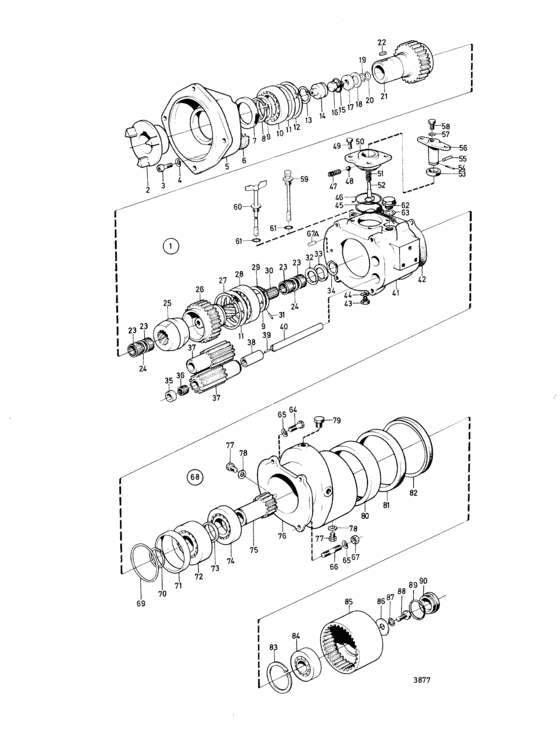 Схема узла Gear Lever Для Volvo Penta Md6B
