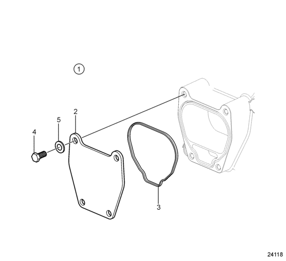 Схема узла Exhaust Block-Off Kit Для Volvo Penta Sx-Aaclt42