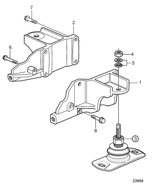 Схема узла Подвеска Двигателя Для Volvo Penta D4-225A-D