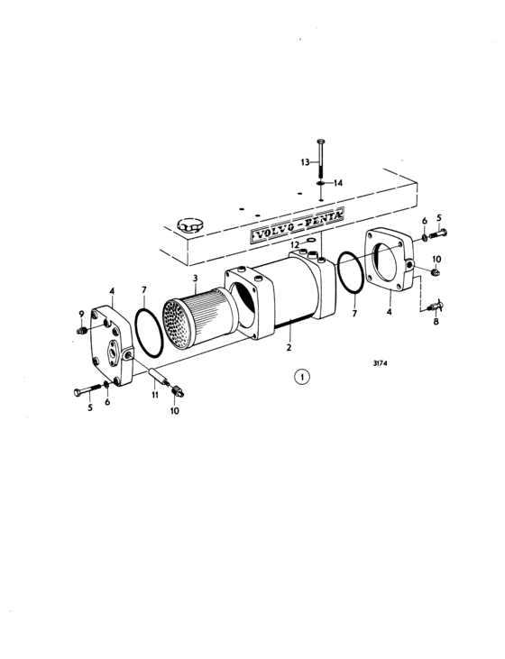 Схема узла Масляный Охладитель Для Volvo Penta Thamd70C