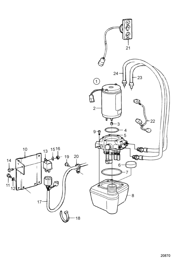 Схема узла Trim Pump Для Volvo Penta Dpx-A