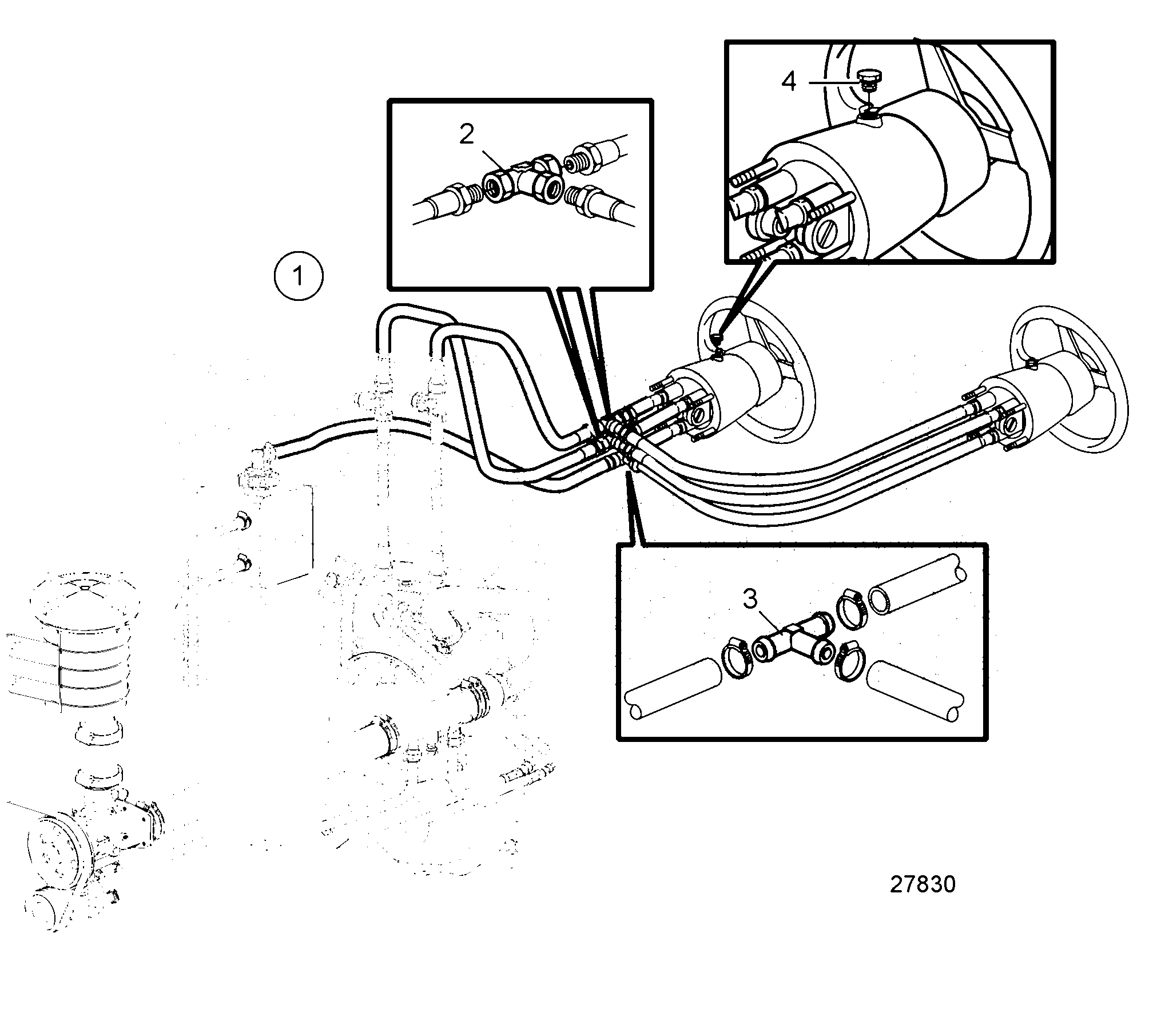 Схема узла Steering System. Second Helm Station Connection