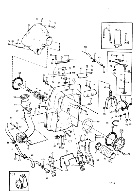 Схема узла Connecting Components Aq Drive Unit Sp-A Для Volvo Penta Aq171A