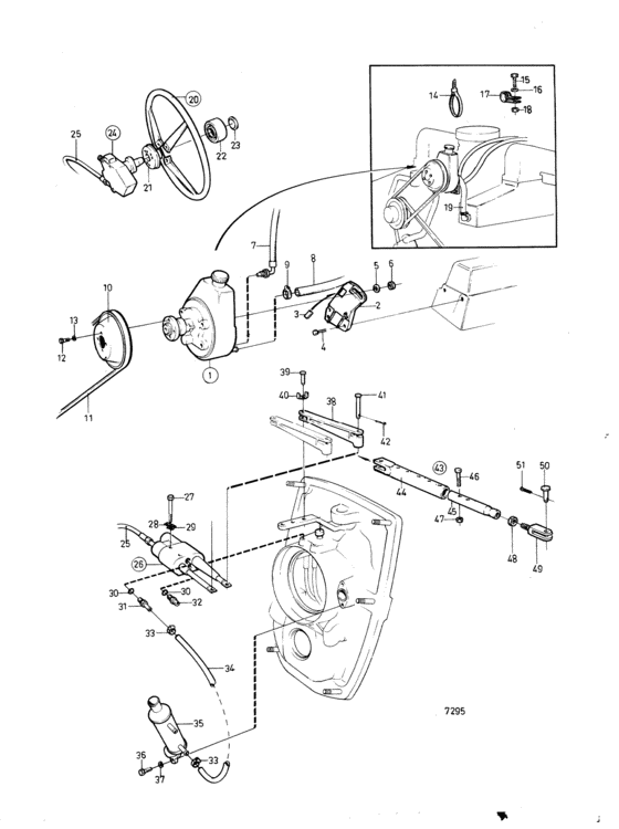 Схема узла Power Steering Aq Drev 290 Для Volvo Penta Aq200D