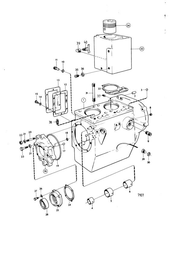 Схема узла Cylinder Block: Aqd2B Для Volvo Penta Md3B