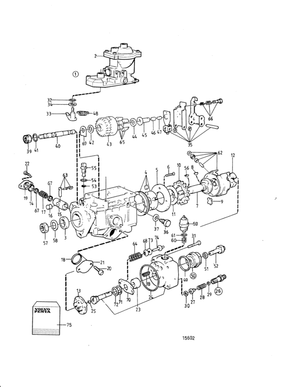 Схема узла Fuel Injection Pump, Components Для Volvo Penta Kad42B