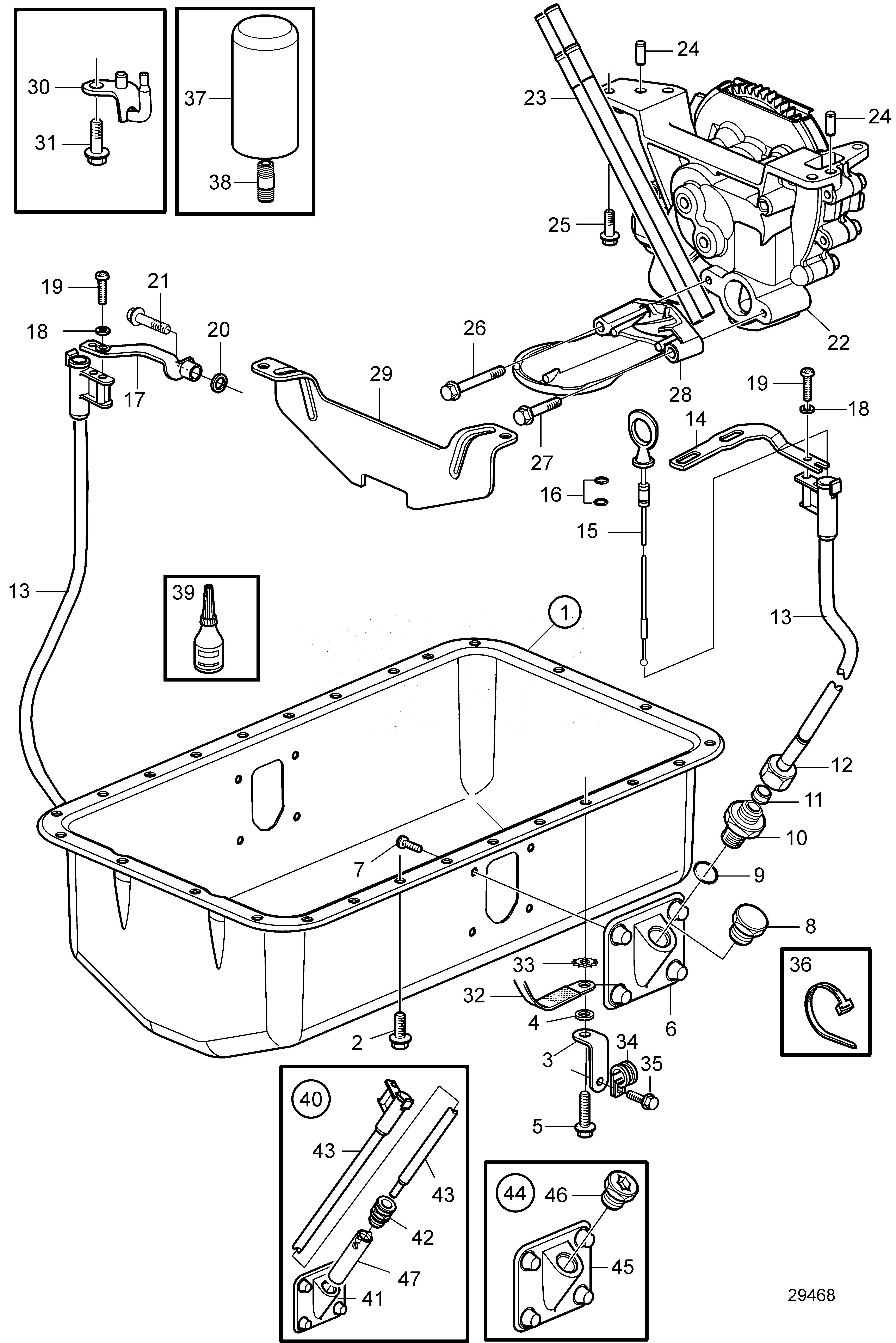 Схема узла Lubricating System. Sn-2004009981
