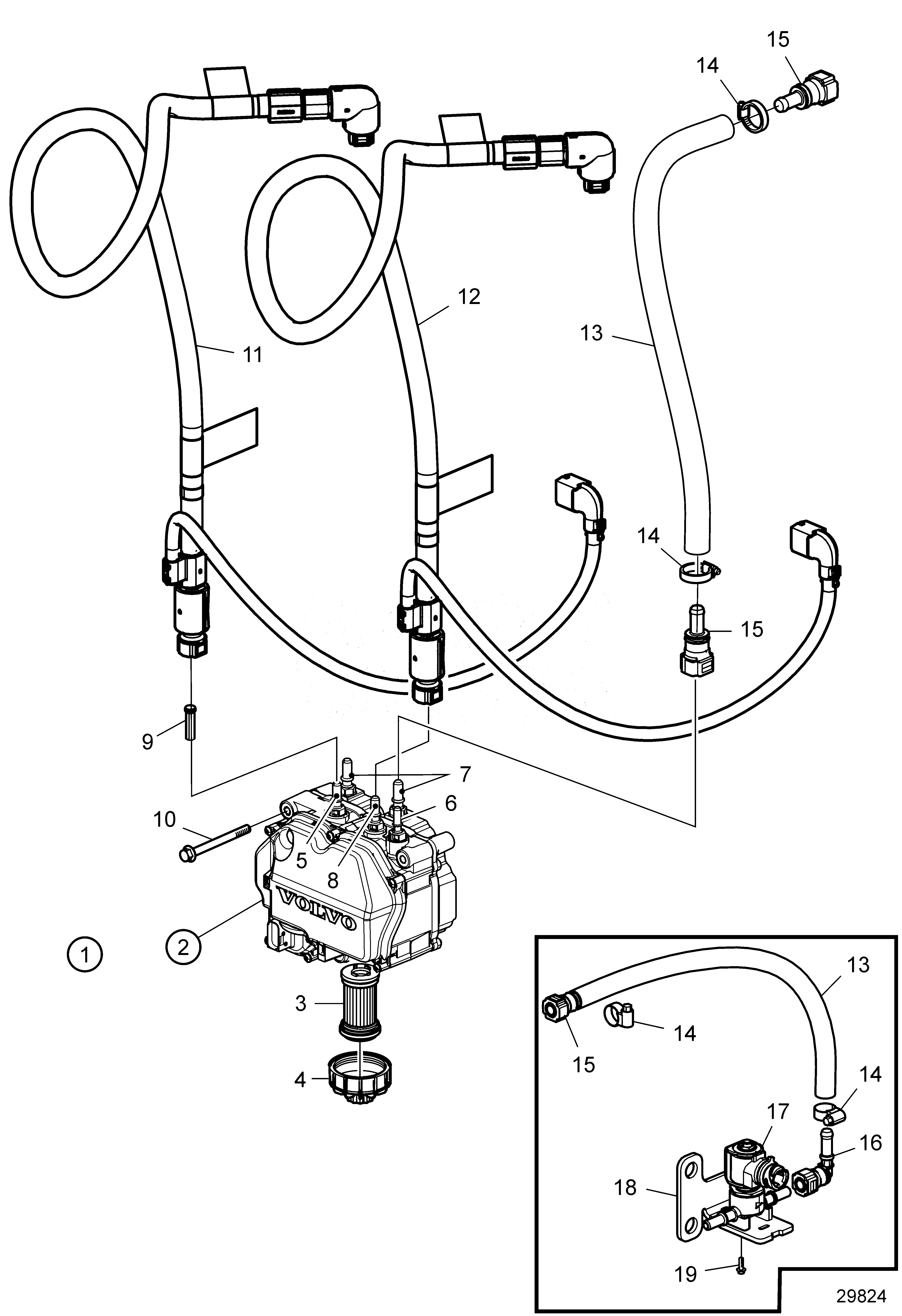 Схема узла Scr. Pump Unit And Control Valves