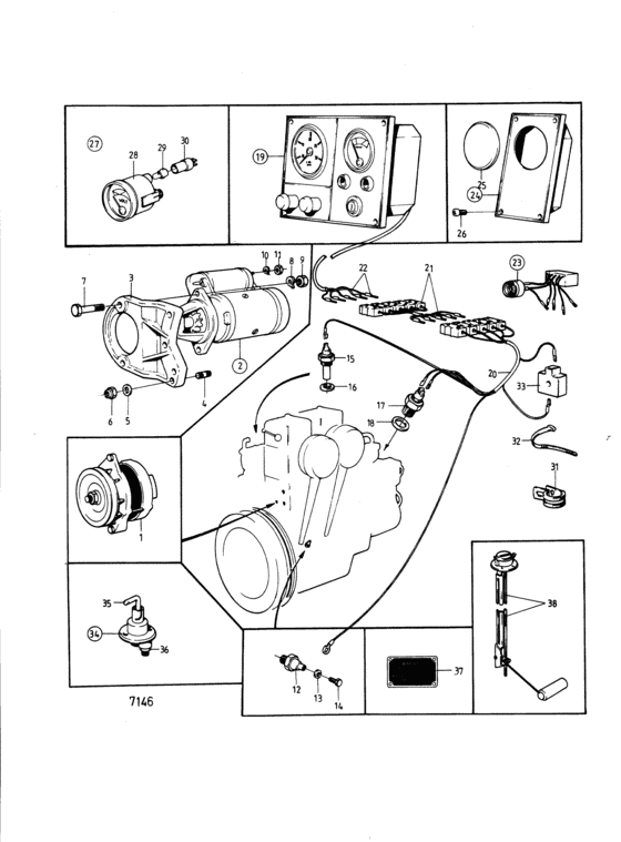 Схема узла Electrical System And Instruments: B Для Volvo Penta Md11D