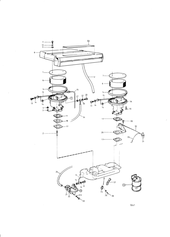Схема узла Fuel System: A Для Volvo Penta Aq171A