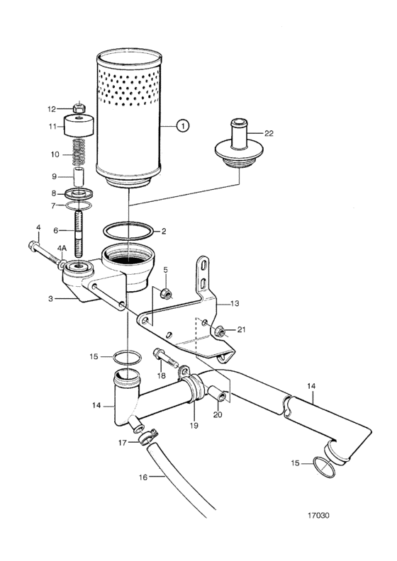 Схема узла Crankhouse Vent And Inst Comps.snxxxxxxxxxx/48752- Для Volvo Penta Tamd71B