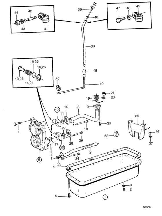Схема узла Lubricating System Для Volvo Penta Kad42P-A