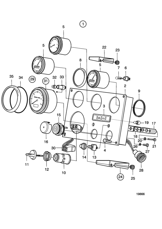 Схема узла Instrument Panel 24V Для Volvo Penta D5A-A T
