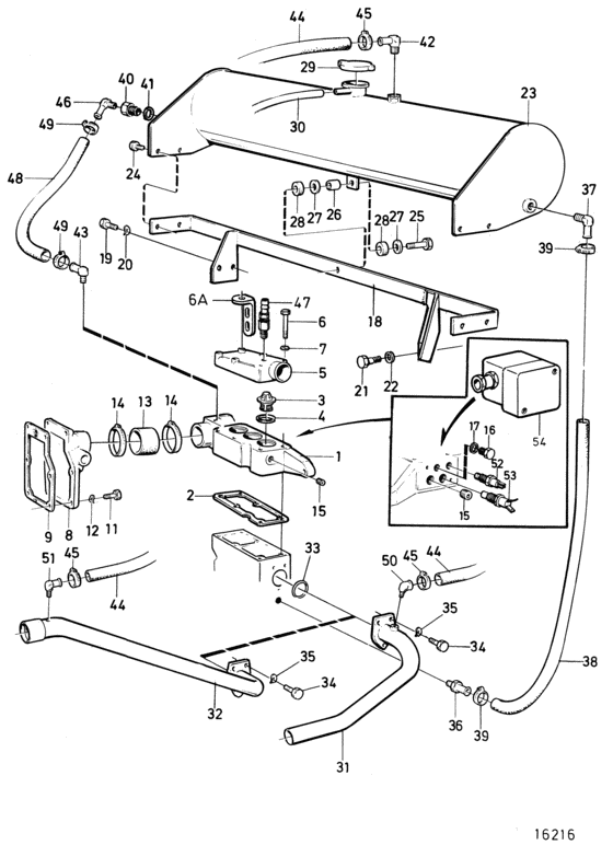 Схема узла Keel Cooling Для Volvo Penta Tmd121C