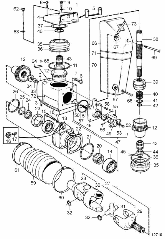 Схема узла Upper Gear Unit Для Volvo Penta Dp-D1 2.30