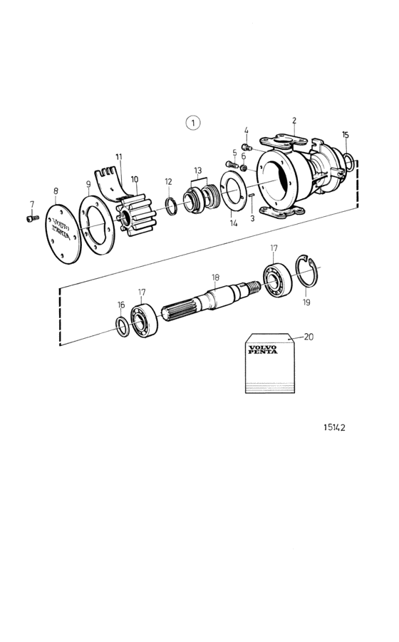 Схема узла Sea Water Pump, Components Для Volvo Penta Tamd61A