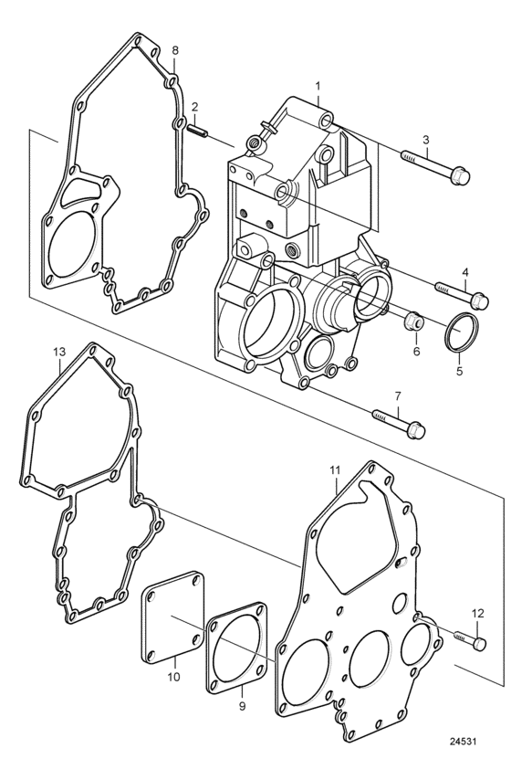 Схема узла Timing Gear Housing Для Volvo Penta D2-55A