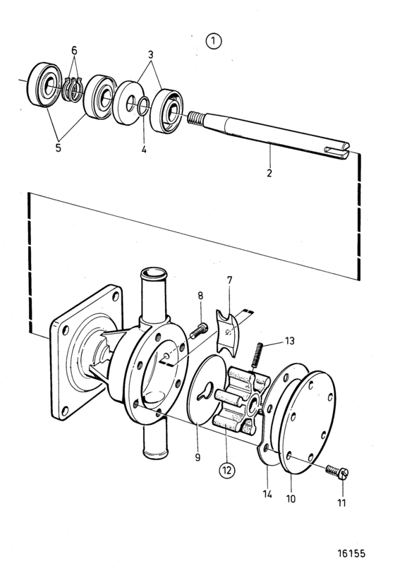 Схема узла Sea Water Pump, Components: A Для Volvo Penta Md2010B