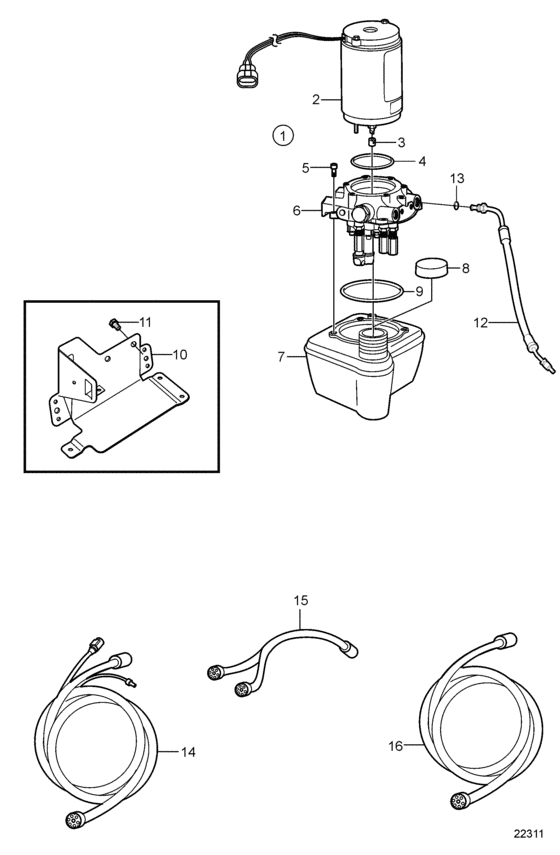Схема узла Trim Pump Для Volvo Penta Sx-M