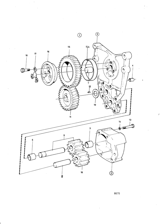 Схема узла Масляный Насос: 470343 Для Volvo Penta Td121Chc