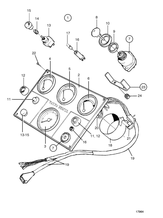 Схема узла Instrument Panel. Classifiable Для Volvo Penta Tamd74A-B