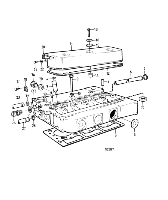 Схема узла Cyl. Head, Repl. Exhaust Valve Seats Freshwater-Cooled Engine Для Volvo Penta 2003B