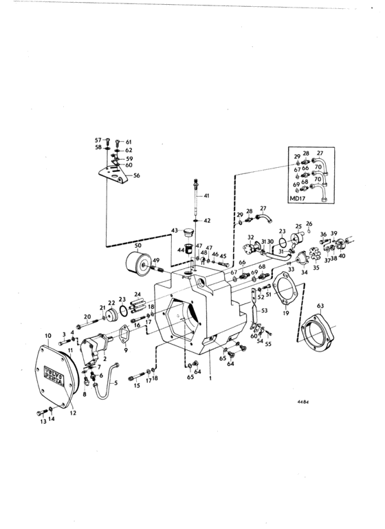 Схема узла Connecting Components Hydraulic Transmission: Md17 Для Volvo Penta Md17C