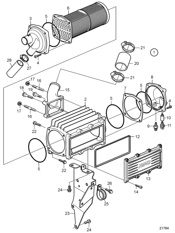 Схема узла Charge Air Cooler Для Volvo Penta D4-210I-B