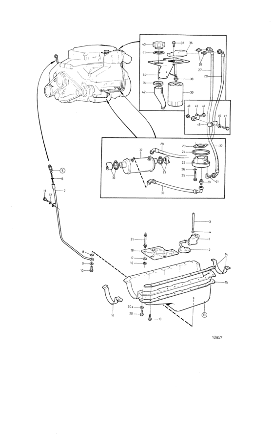 Схема узла Lubricating System Для Volvo Penta 740A/Ms5