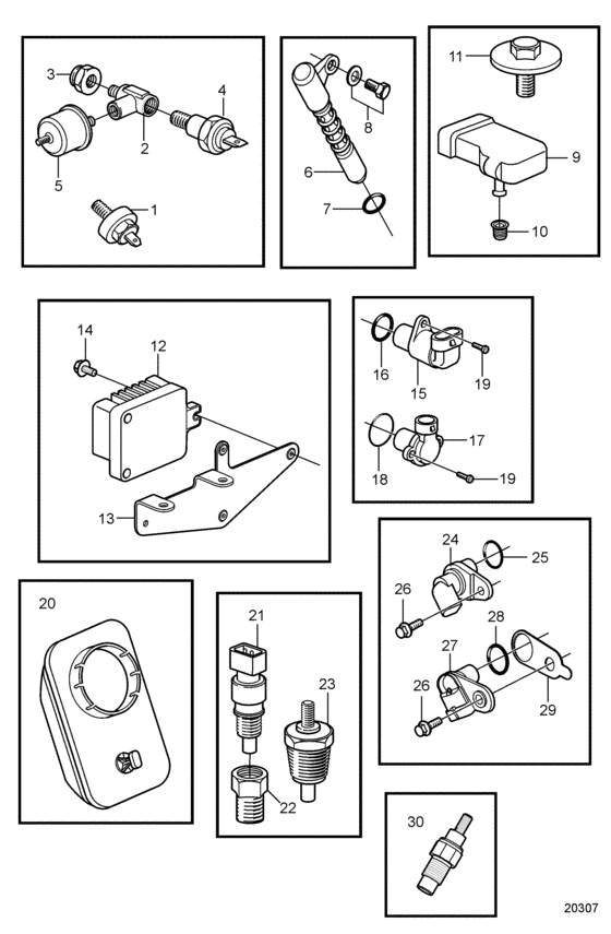 Схема узла Electronic Engine Control Для Volvo Penta 8.1Osi-A