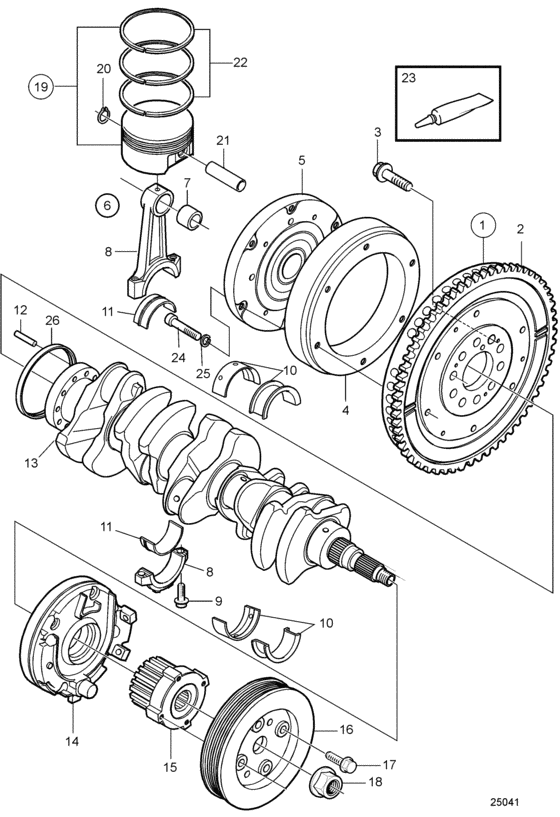 Схема узла Crank Mechanism Для Volvo Penta D3-110I-C