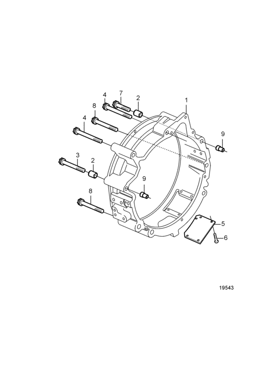 Схема узла Flywheel Housing Sae 2 Для Volvo Penta D5A-B Ta